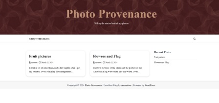 Screen shot of Photo Provenance Blog